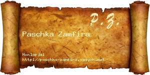 Paschka Zamfira névjegykártya